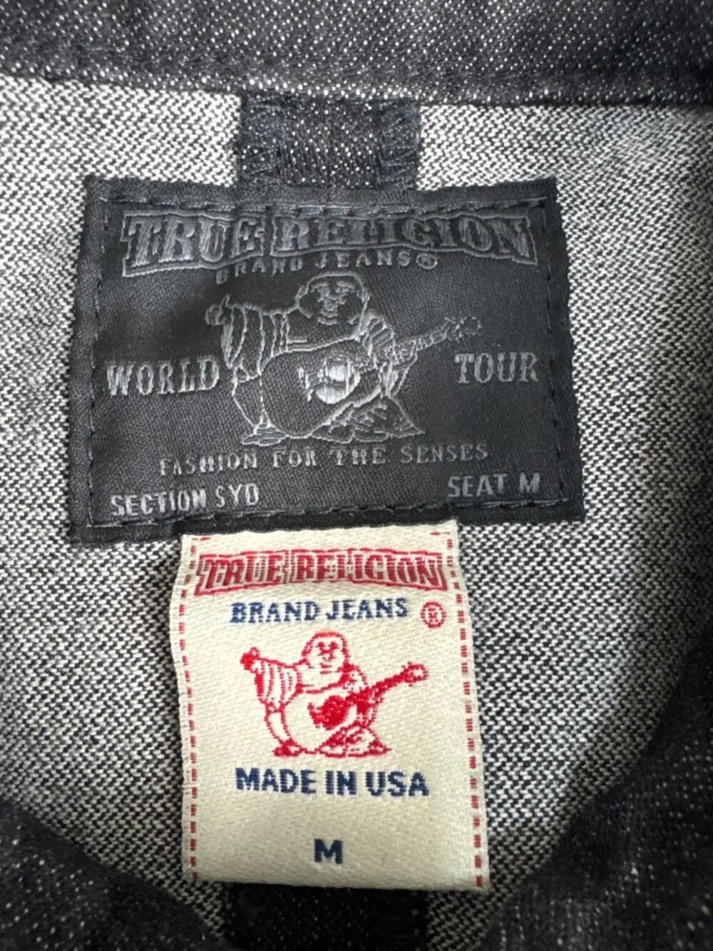 True Religion Men's Charcoal Black Denim Shirt Jacket